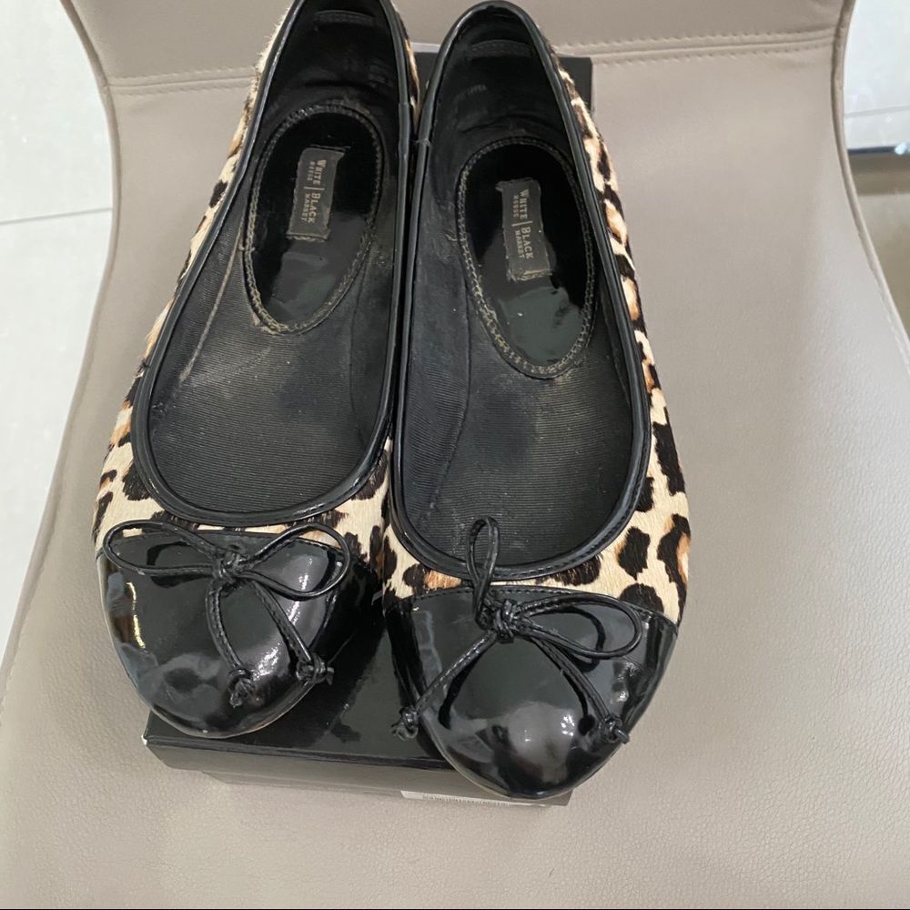 WHite House Black Market leopard leather flats 9